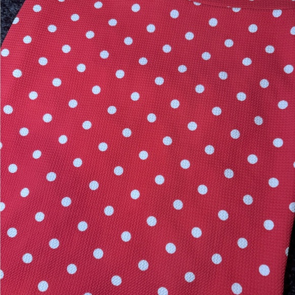 Pink LulaRoe Pencil Skirt with White Polka Dots - Size Medium - Picture 4 of 8